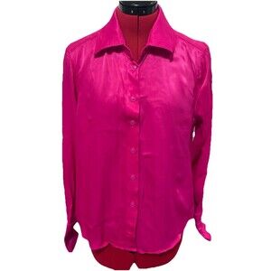 Ciebon Women’s Hot Pink Button Down Blouse Size Small